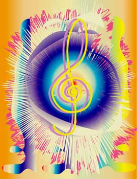 Musical symbol. Treble Clef - A beautiful rendering of the treble clef which in music is the upper staff.