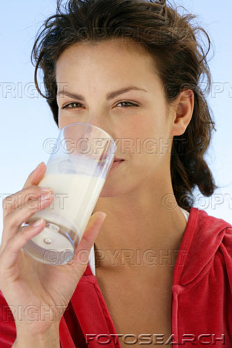 milk - woman drinking milk.