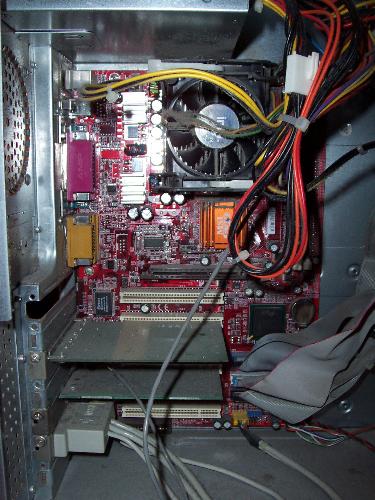 In a computer - The inside of my friend's pc!  Uh! It's so dirty!!