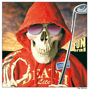 death - cool dead man playing golf