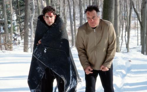 Christopher and Paulie lost in the snow.. - A screenshot of the tv show The Sopranos. In this episode Christopher and Paulie are lost in the forest after hunting a Russian guy. In my opinion the funniest episode I've seen of the Sopranos until now.