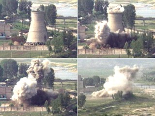 nuclear tower - destruction of nuclear cooling tower