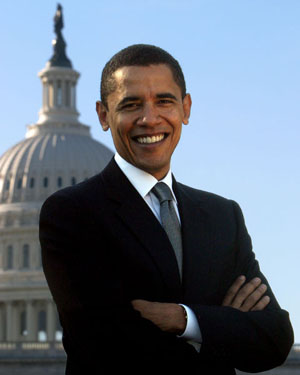 Barack Obama - Obama standing in front of the capitol.