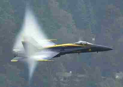 sound barrier - This is a photo of an aircraft breaking the sound barrier. I remember as a small child, hearing it....exciting to see the actual photo.