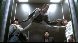 Elevator Fight Scene - Inspector Kang was kicking some people inside the elevator.