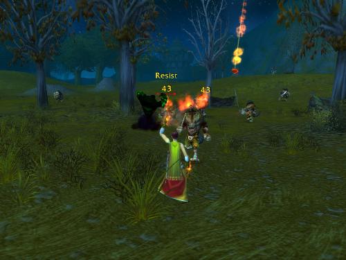Warlock AOE Spell - An area of effect spell will hit many targets at once but will cause a lot of threat to the caster.