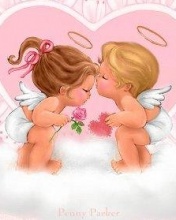 Cute,Love, Angels - Angels kissing