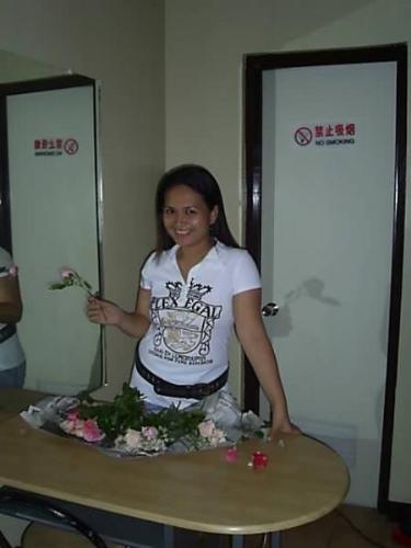 On my bestfriends briday shower - this was taking before the celebration before the bride came. I was preparing the room before the other guest came and especially the bride came..