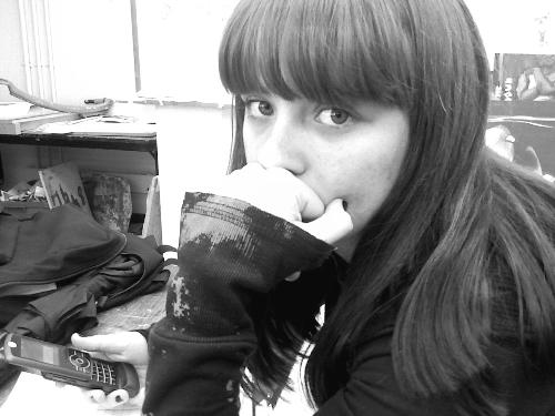 me in art classs - just me in art class i was painting and justin tapped me on the shoulder to get my attention, this is accually a good picture of me i usually dont favor pictures of me.