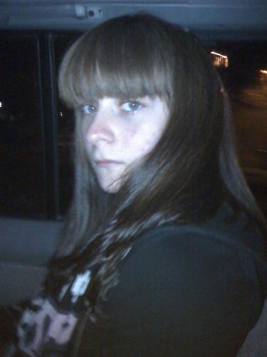 shy little me - i got my hair cut that day and i was really self contious and benny wanted to take my picture and i kept hidding my face but he tricked me and i looked like a scared mouse or something