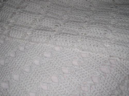Pattern I Found on Walmart Yarn - I made this white afghan from a pattern found on the inside of the skein of WalMart yarn.