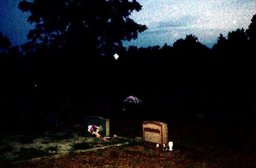 Orb at C****** cemetery - One of the best I have, orb-wise.