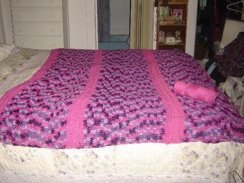 Afgan? Lol. - This is one of my Uneven, no pattern, no patience, stress relieving projects that I call an afgan. Lol!