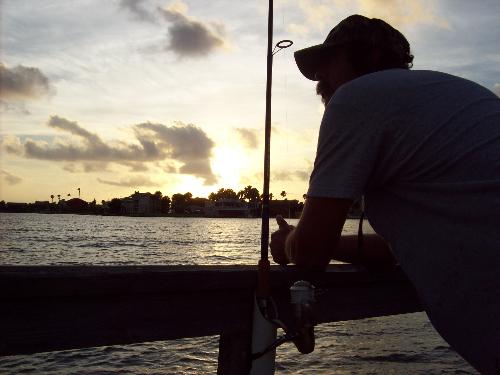 Hubby fishing at sunrise - This is my favorite pic of hubby fishing at sunrise