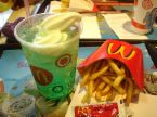 mcdonalds coke float and fries - my favorite food in mcdonalds the float with a fries..^_^