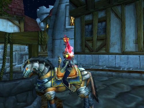 Mmmm, Well Water - Giving the old girl a drink from the well in the center of Old Town in Stormwind City.