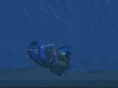 Night Elf Female Swimming - Swimming is sometimes necessary to complete some quests, but be careful: you can die from drowning.