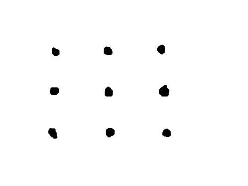 my favorite puzzle - this is my favorite puzzle. In the picture are nine points. You must connect all the nine dots with only four lines. Let's see how you fare!