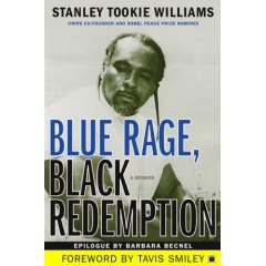 Blue rage, Black redemption - The cover of tookie's book, blue rage black redemption
