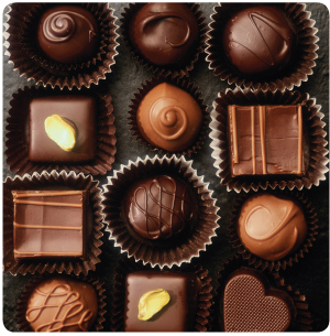 Chocolate - I love Chocolate. Dark and white are my favorite kinds.
