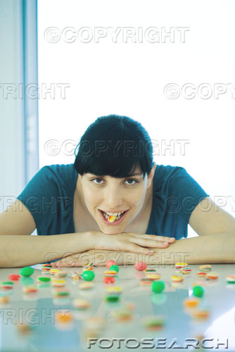 candy - woman eating candy