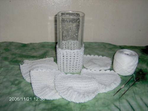 White coasters... - White coasters for a churchmate.