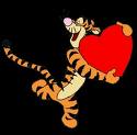 In love - Tigger with big red heart - in love!