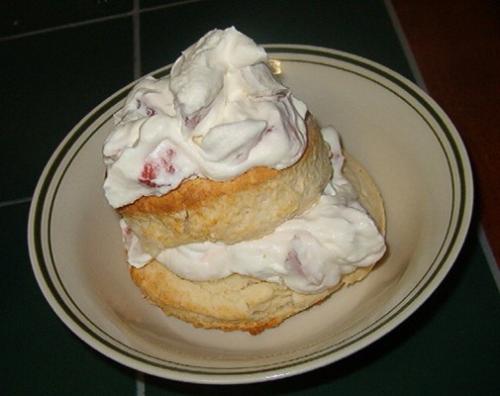 Homemade Strawberry Shortcake - I made Strawberry Shortcake for my husband and myself. They were huge and oh so good!