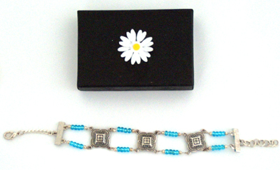 Handmade Turquoise & Silver Bracelet - Beautiful handmade turquoise & silver bracelet by Daisy's Place.