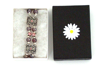 Handmade Purple & Silver Bracelet - Beautiful handmade purple & silver bracelet by Daisy's Place