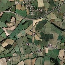 aerial view of Whitney Village in Somerset UK - aerial view of Whitney village in Somerset UK