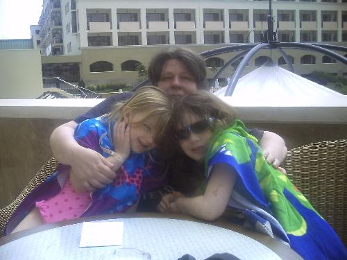 me and my two daughters on holiday - here are my two daughters on holiday earlier this year in Bulgaria, i feel privilaged to have them, but there is one missing blessed be