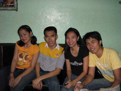 almasen's birthday celebration - me, harim, alma and richard during the birthday celebration of almasen at bahay kawayan on july 4, 2008. drinking san mig light, gin tonic and pilsen. with matching videoke!