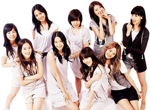 group pic of SNSD/Girls Generation - a group pic of 9 members of SNSD (Korean girlband)