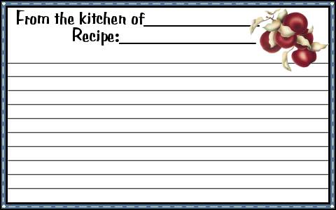 Recipe cards - Cute card for recipies