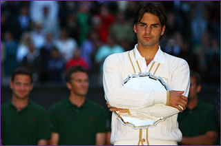 darkest hour for roger federer... - this was taken during the awarding ceremony. courtesy of wimbledon official website.