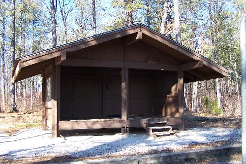 Hiking Shelter - This is a shelter on the Chinabee hiking trail in Alabama. Hiking shelters are great for weary hikers that need a rest and place to cook some food.