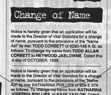 Funny Name Change - Funny Name Change