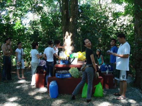 my girlfriend's team-building with me - this is my girlfriend's team-building. i was invited to join so i did. and a great bond was formed between me and these guys even if i'm not their supervisor.