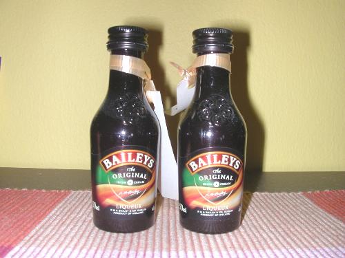 Baileys Irish Cream Liqueur - This is one of my favourite liqueur. It can be drank by itself over ice, or part of a cocktail. Bailey's Coffee (my favourite of favourites) can be made by mixing a measure of Baileys into a cup of coffee and topping with cream.
