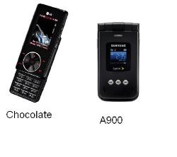 Cellphone - Chocolate vs A900