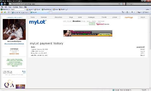 Proof of Payment from myLot - MyLot proof of payment. myLot does really pay!!!