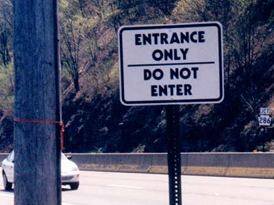 Wacky sign - First you lead me on, then you push me away.