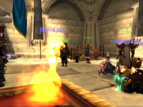 Showing Off - Unique quest rewards, like this dancing fire Draenei costume, are a great way to show off.