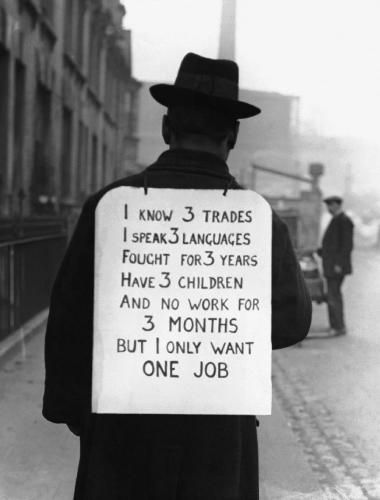 All THREE.. but ONE I need.. -  This photo gives a clear vision.. of how joblessness is extending the horrid grip on people.