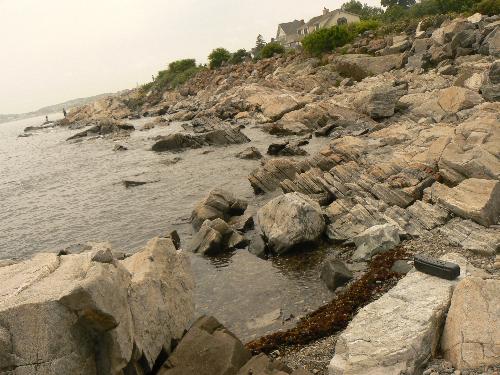 Rocks at a beach in Portsmouth, NH - There was a rock beach in Portsmouth, NH and I took photos of it.