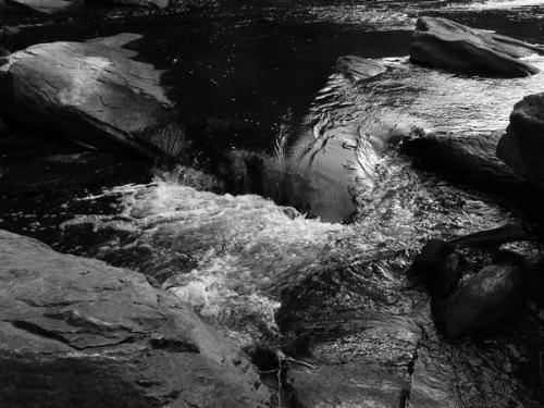 Water hole - Black and white photo of a water hole I saw in the Tohickon Creek in Bucks County, PA