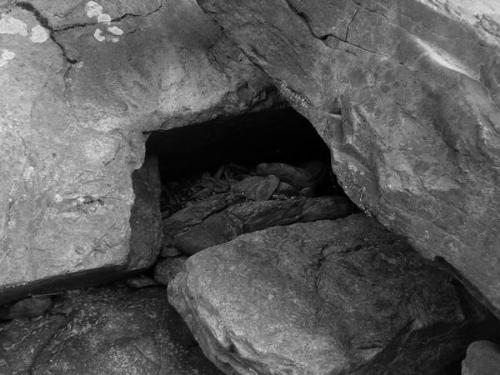 Mini Cave between rocks - A little 'mini-cave' between rocks, as I like to call it.   Found at Tohickon Creek in Bucks County, PA.
