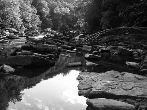 Rocks & water with a cool reflection - Taken at Tohickon Valley Park in Bucks County, PA.