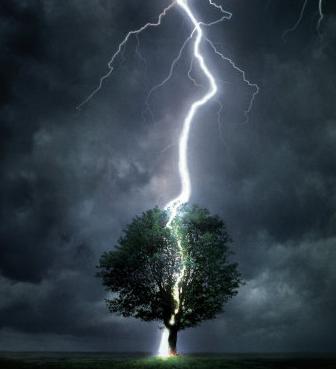 lightning strike - Love this cloud to ground lightning shot. Opposite charge from sky to ground cause these strikes. A decending bolt will meet with a bolt that arises from the ground!